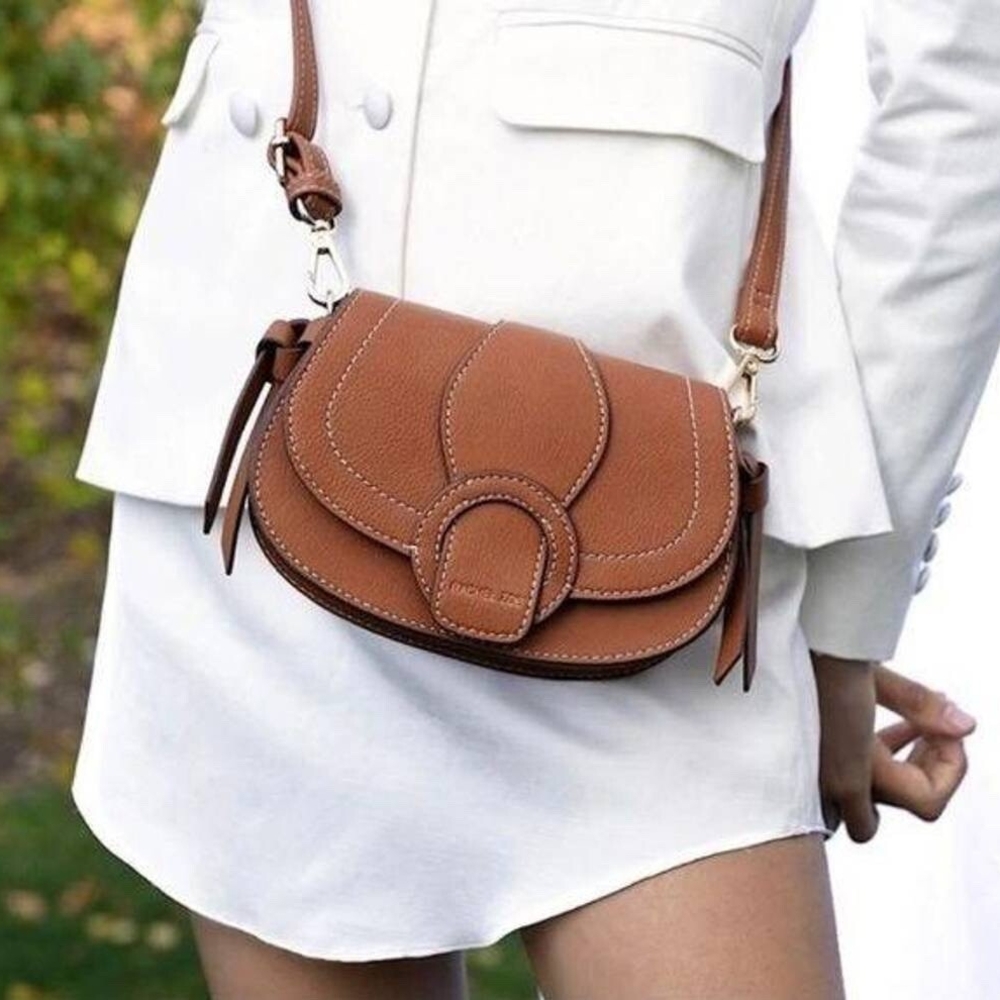 Rachel Zoe Brown Leather Crossbody Bag with Vintage Charm